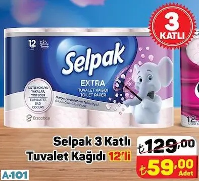 SELPAK 3 KATLI TUVALET KAĞIDI